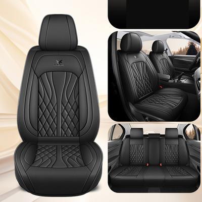 TEMU Luxury Leather Car Seat Covers, , & Comfortable, Anti-soil, Woven, No Filler, For Golf, , , , , , Image