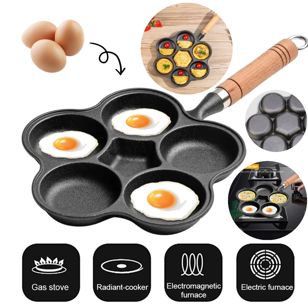 1-7 Loch Kochen Kuchen Pfanne Guss Omelett Pfanne Antihaft Kochtopf Frühstück Eierkocher Kuchen Form Küche Kochgeschirr Küchenutensilien