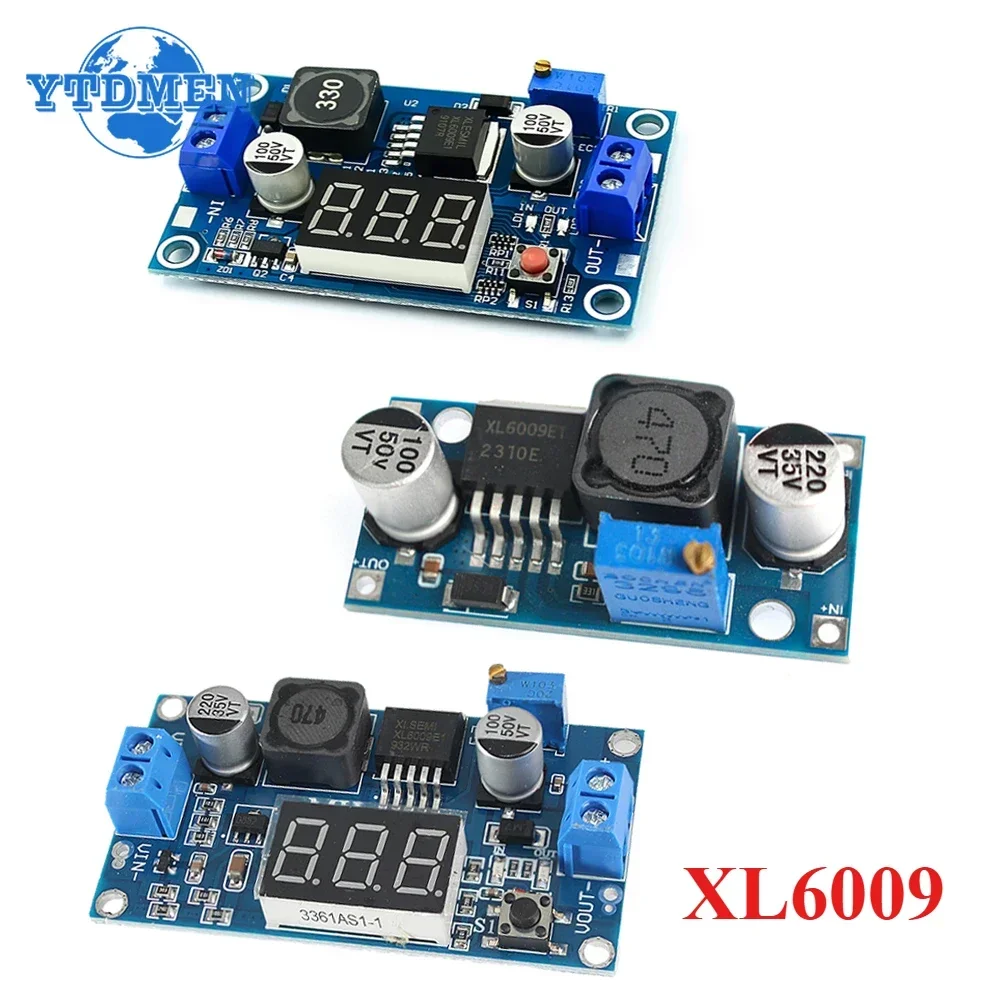 1PCS XL6009 DC-DC Boost Netzteil Modul Einstellbare Ausgang LM2577 Step-Up Modul DC Zu DC Konverter, mit LED Voltmeter Image