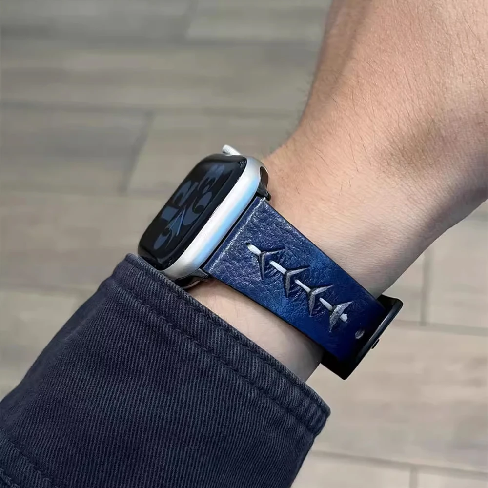 Lederarmband 38 mm 40 mm 41 mm für iwatch 9 8 7 6 5 4 3 SE Ersatzarmband 42 mm 44 mm 45 mm 49 mm für Apple Watch Image