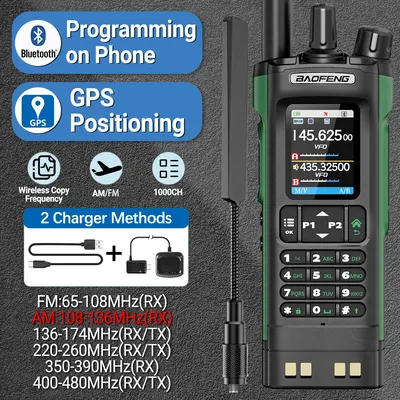 BAOFENG UV-32 Walkie Talkie 10W GPS Multi Band Bluetooth Drahtlose Programmierung Kopierfrequenz FM Long Range Ham Two Way Radio