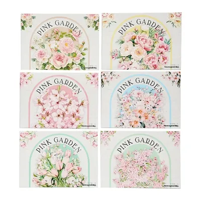 30 Stück PET Rosa Blumen Aufkleber rosa Make-up Garten Wildblume Kirsche Material liefert Image