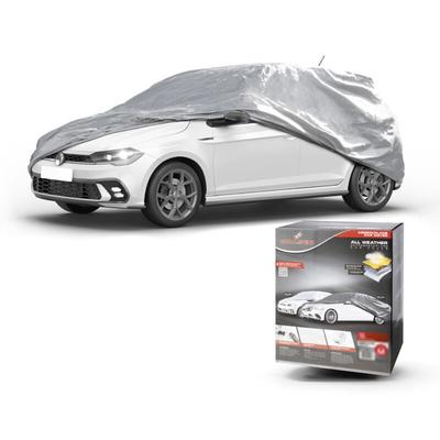 Abdeckplane Auto All Weather Basic, Autoplane Vollgarage Größe M, Autoabdeckung silber