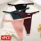 FINETOO 4 pièces/ensemble culotte en coton réglable pour femmes tongs taille basse Sexy couleur unie sans couture caleçons féminins Lingerie pour femmes