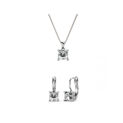 Parure et Coffret Square - Argenté et Cristal Image