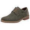 Schnürschuh RIEKER, Herren, Gr. 41, khaki, fango, Lederimitat, elegant, Schuhe, Business-Schnürer, Halbschuh mit modischer Prägung