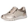 Keilsneaker CAPRICE, Damen, Gr. 39, gold (goldfarben), Leder, Textil, sportlich, Schuhe, Freizeitschuh, Halbschuh, Schnürschuh in Schuhweite H (=sehr weit)
