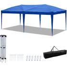 Gazebo de Jardín Carpa Plegable Protección Solar uv 50+ Carpa Plegable pop-up Sin Paredes Azul 3x6m