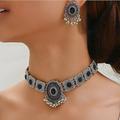 ensembles de bijoux de mariée 1 ensemble boucles d'oreilles en alliage de strass collier ensemble de bijoux artistiques de mode élégants pour femmes pour mariage invité de mariage fête tenue de soirée
