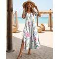 Robe Maxi Femme Robe Décontractée Robe T-Shirt Tee Robe Robe d'Été Bohème Rendez-vous Coupe Régulière Imprimé Géométrique Manches Courtes Col Ronde Noir Blanc Rose Violet Été
