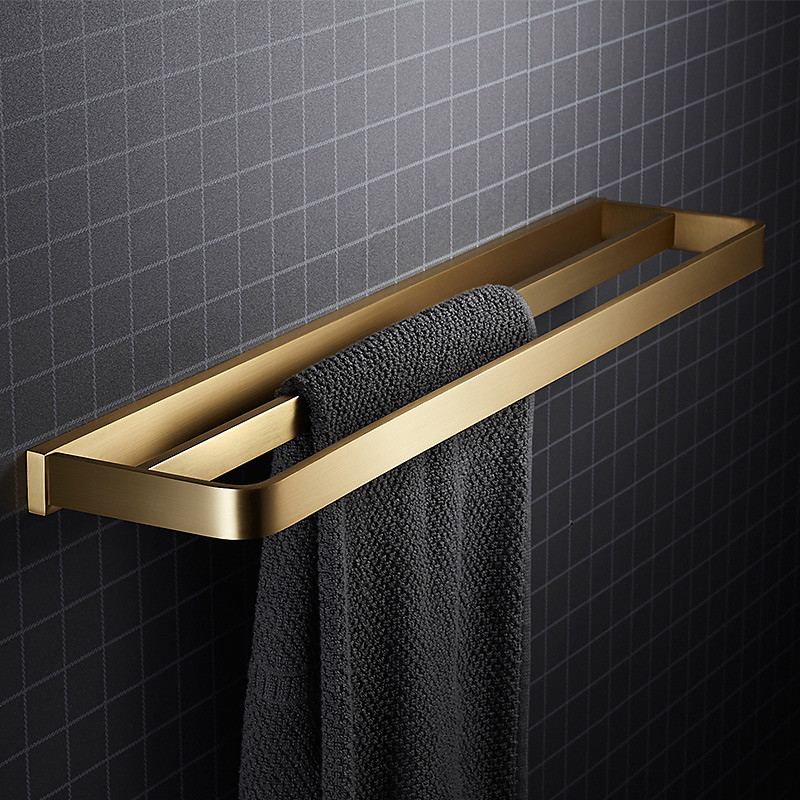 Brushed Brass Towel Holder, Bathroom Towel Rack Wall Mounted Towel Holder,Brass Bathroom Accessories,Bathroom Shelf,Towel Holder,Towel Rack,Bathroom Hardware