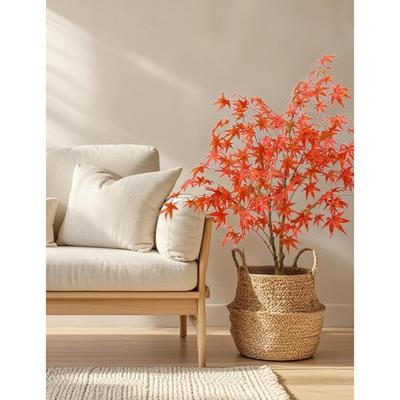 Autumn Maple Artificial Fall Tree, with Planter - Red