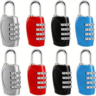 TEMU 8pcs Combination Lock 4 Digit Padlock For School , , Fence, Toolbox, Gate, Case, Hasp Storage