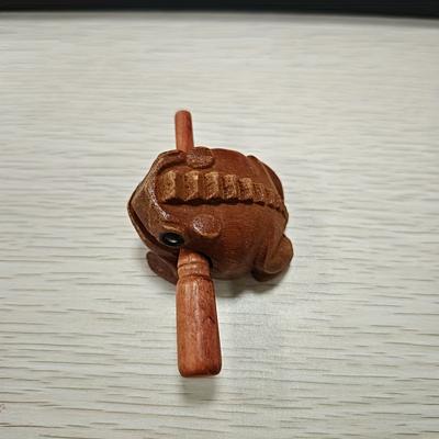 TEMU 1pc Handcrafted African Wooden Frog - Traditional Musical Instrument With Cultural - Ideal For Eid & Music Lovers