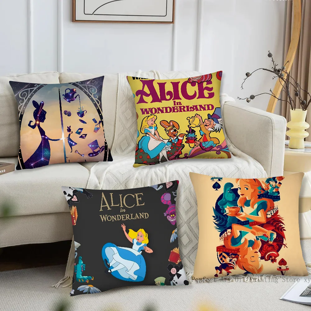 Anime A-Alice Im Wunderland Kissenbezug Quadratisches Kissen Schlafzimmer Sofa Freizeit Komfort Kissen Auto Wohnzimmer Dekoration