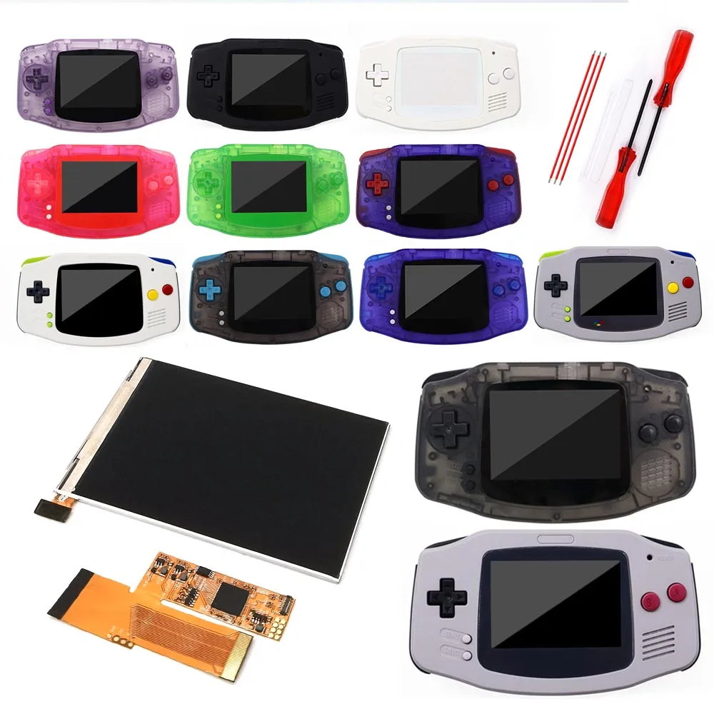 GBA IPS V2 LCD-Bildschirm-Kits mit 10-stufigem Hintergrundbeleuchtung mit hoher Helligkeit für Gameboy Advance Konsolen-Gehäuseschale Image