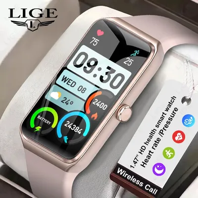 LIGE Smart Uhr Frauen Männer Bluetooth Verbunden Telefon Musik Fitness Sport Armband Schlaf Monitor Smartwatch Frauen Für Xiaomi Image