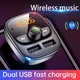 Lettore Mp3 per auto Trasmettitore FM Bluetooth 5.4 Adattatore per caricabatteria per auto Supporto doppio USB Scheda TF e disco U Chiamata in vivavoce