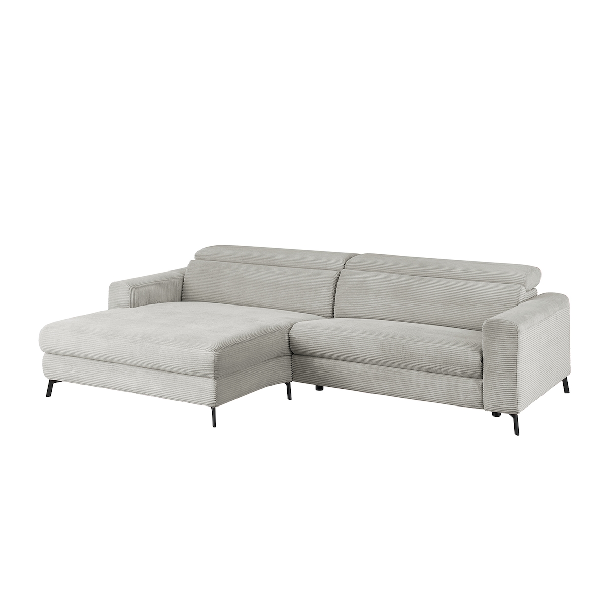 KAWOLA Sofa LAISKA Ecksofa Cord hellgrau Longchair links Image