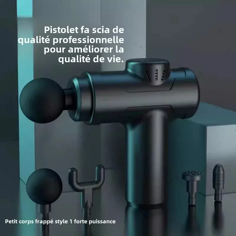 Pistolet de massage vibrant USB 4 têtes, mini-appareil de relaxation musculaire, outil de fitness pour la relaxation des fascias et des muscles