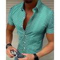 Per uomo Camicia Camicia Estiva Camicia casual Camicia da Spiaggia Camicia con Bottoni Nero Bianco Rosso Blu Verde Manica Corta Geometrico Rombi Bavero Vacanza Camicia hawaiana Bottoni Abbigliamento