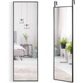 Goplus - 2 in 1 Specchio da Parete, Specchio Appendere alla Porta con Cornice in Lega di Alluminio