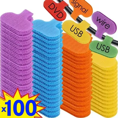 Self Adhesive Cable Labels Reusable Writable Cord Label Tags Cable Management Wire Organizer for