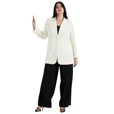 Plus Size Women's Smooth Classic Blazer by June+Vie in Sugar Swizzle (Size 30/32)