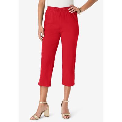 Plus Size Women's Comfort Stretch Capri Jean by Denim 24/7 by Roamans in Vivid Red (Size 34 T)