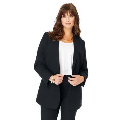 Plus Size Women's Bend Over® Blazer by Roaman's in Black (Size 22WP)