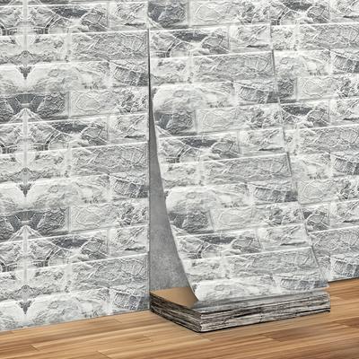 TEMU Self-adhesive 3d Brick Wall Panels, Vinyl Peel And Stick Wall Tiles, Rectangle Indoor Wall Stickers, Waterproof And Easy To Clean, For Living Room, Bedroom, Kitchen, Home And Office Decor Image