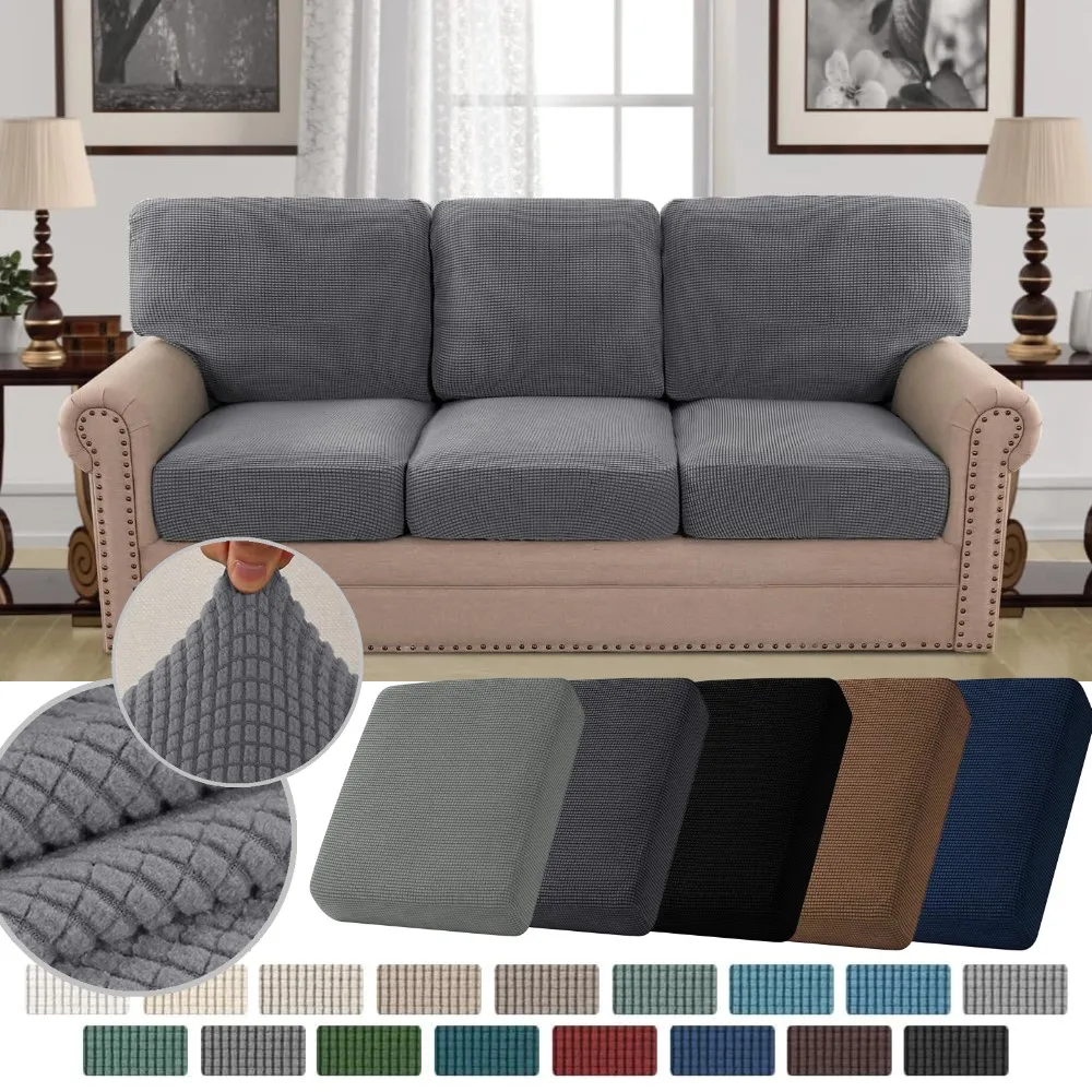 Stretch-Jacquard-Couchkissenbezüge, Stuhl-Sofabezüge, Sitzkissen, Schonbezüge, Kissenschutz für den Austausch von 1–2–3 Sitzplätzen