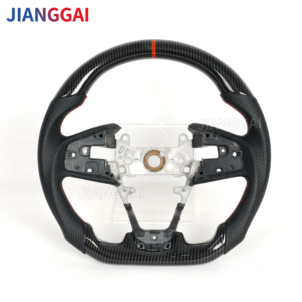Volante Hydro-Dip in fibra di carbonio per Honda Civic Gen 10th Type R FC FK8 2016-2021 Volante in pelle traforata