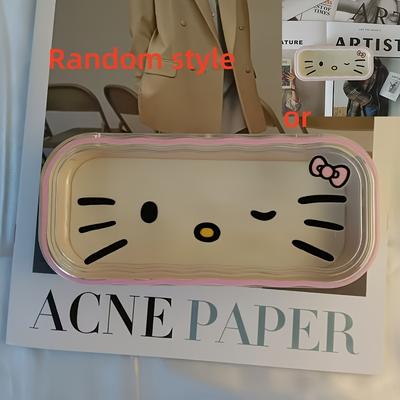 TEMU Hello Kitty And My Melody Plastic Eyeglass Case, Anime Style Cute Fashion Glasses Protective Storage Box - Perfect Gift