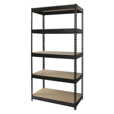 HIRSH 17127 Boltless Shelving Unit, 18 in D x 36 in W x 72 in H, 5 Shelves,