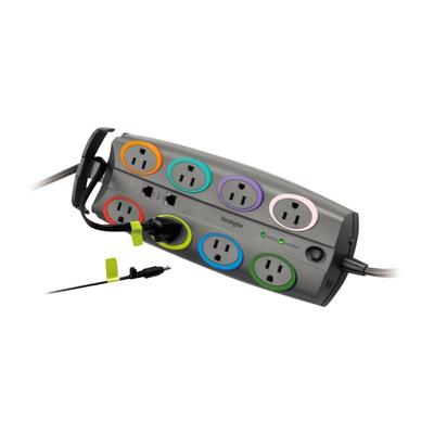 Kensington Smartsockets Color-Coded Eight-Outlet Adapter Model Surge Protector