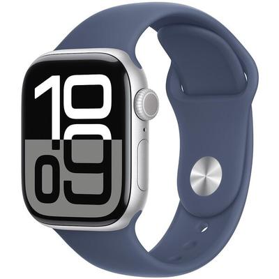 Apple Smartwatch Apple Watch Series 10 42 mm Aluminium Silber (GPS+Cellular) Sportarmb grün