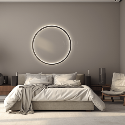 Halo | Modern Wall Lamp | Style A - Black / Large / Warm White (3000k) | Bedroom Lighting | Wall Lighting | Indoor Lighting | MOD LIGHTING