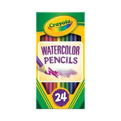 Crayola Watercolor Pencil Set, 3.3 mm, 2B, Assorted Lead and Barrel Colors, 24/Pack (CYO684304)