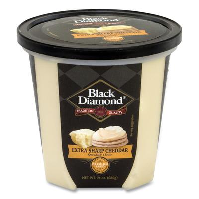 Black Diamond Extra Sharp White Cheddar Cheese Spread, 24 oz Tub, Ships in 1-3 Business Days (GRR90200077)