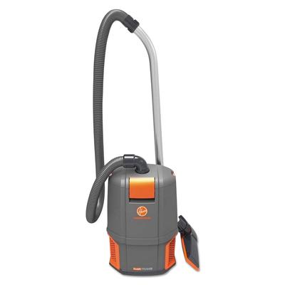 Hoover Commercial HushTone Backpack Vacuum, 6 qt Tank Capacity, Gray/Orange (HVRCH34006)