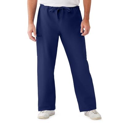 Medline ComfortEase Unisex Nonreversible Drawstring Cargo Scrub Pants with Color-Coding, Size 3XL Regular Inseam, Midnight Blue, 1 EA (950JNTXXXL-CM)