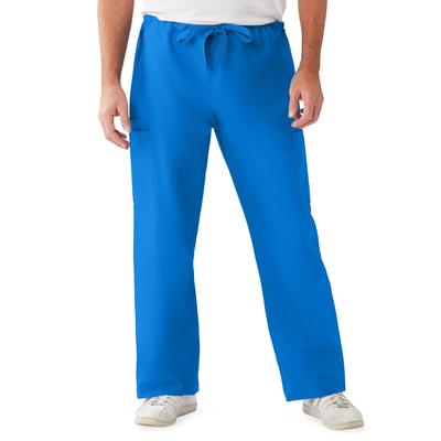 Medline ComfortEase Unisex Nonreversible Drawstring Cargo Scrub Pants with Medline Color-Coding, Size L Tall Inseam, Royal Blue, 1/EA (950JRLLL-CM)