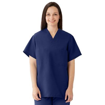 Medline ComfortEase Unisex Reversible Scrub Top with 2 Pockets, Midnight Blue, Size XL, Color Code, 1 EA (910JNTXL-CM)