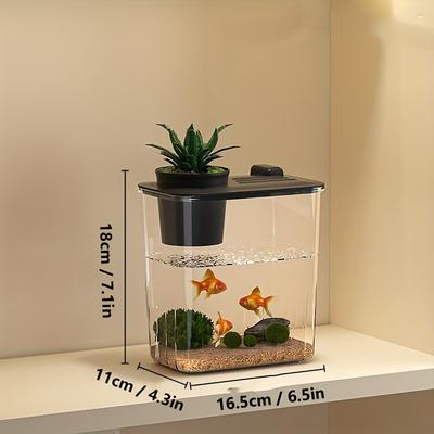 TEMU Beginner-friendly Desktop Aquarium - , Ideal For & Small Pets, Decor, Acrylic , Turtle , Aquarium Decoration