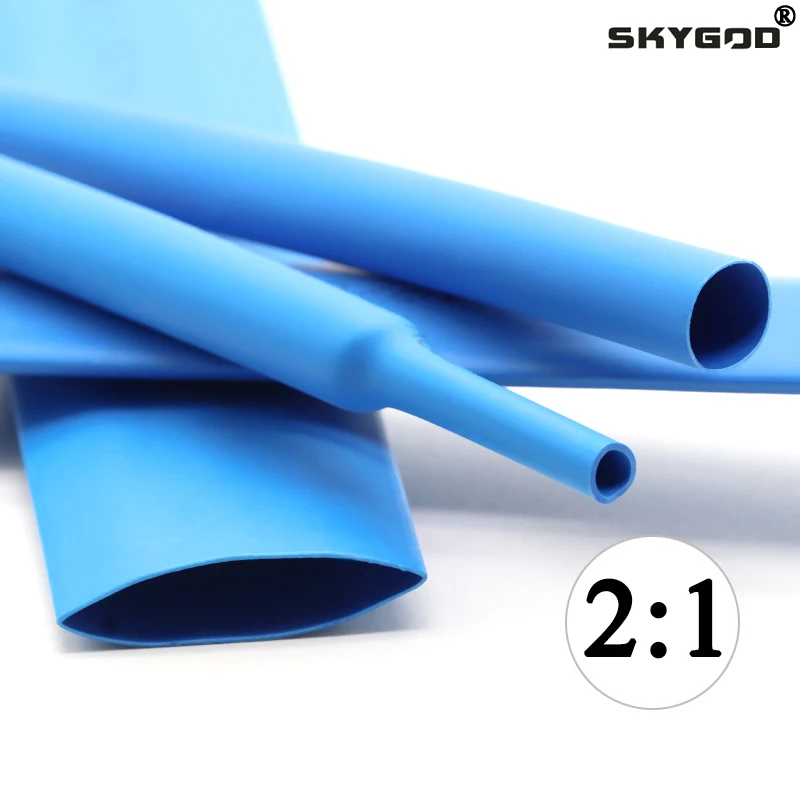 1 ~ 10 m Schrumpfschlauch 2:1 Blau Durchmesser 0,6 mm ~ 80 mm Polyolefin-Schlauch Sleeving Wrap Wire Repair DIY Kabelschutz Image