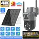 4K 8MP 4G/WIFI Dual Lens PTZ Telecamera solare Doppio schermo PIR Tracking WIFI 4G SIM Card Sicurezza CCTV Telecamera IP di sorveglianza esterna
