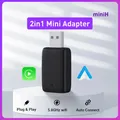 NUOVO Mini adattatore 2in1 cablato a CarPlay wireless e Android Auto Box Velocità di trasmissione Plug and Play Alla moda e portatile