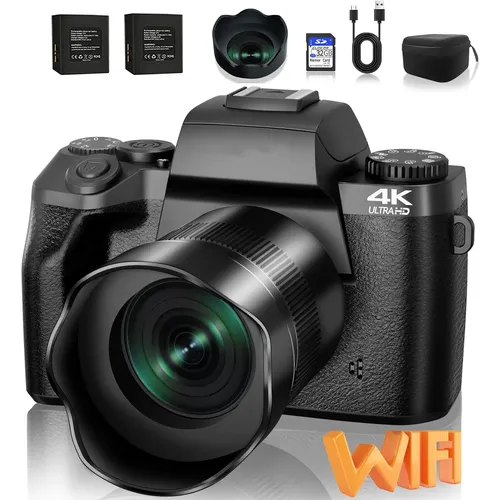 Telecamere SLR DSLR 4K 64MP per fotografia 60FPS WiFi Messa a fuoco automatica YouTube Video Vlogging Telecamere DSLR Videocamera touch screen da 4 pollici