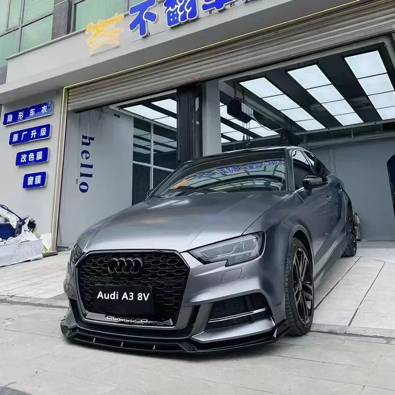 Auto Paraurti Anteriore Labbro per Audi A3 S-Line S3 8V 2017 2018 2019 2020 Paraurti Anteriore Labbro Mento Spoiler Splitter Deflettore Copertura Della Protezione